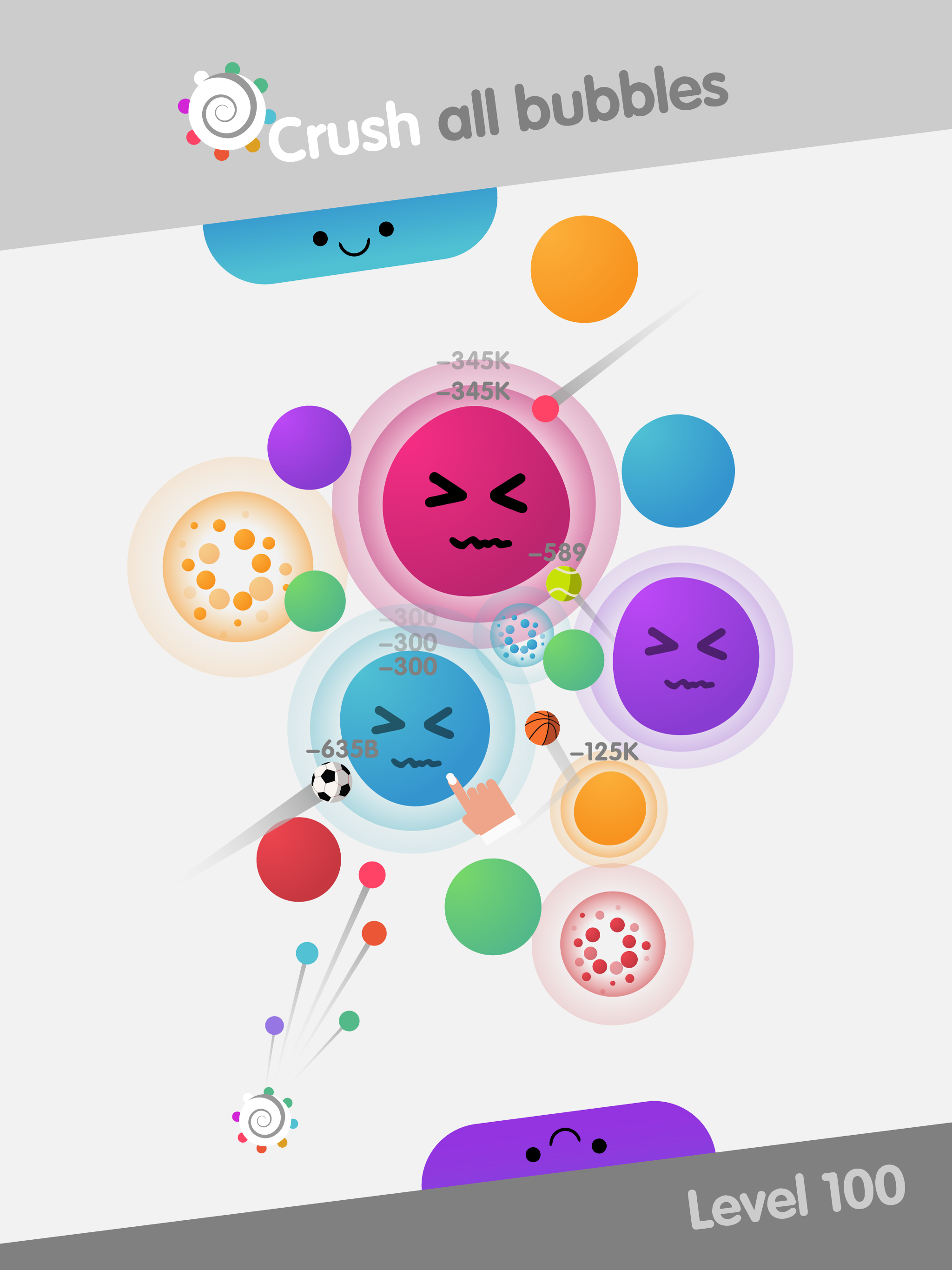 bubbles of,fever pitch featutres - tons of bubbles to unlock - endless game play and