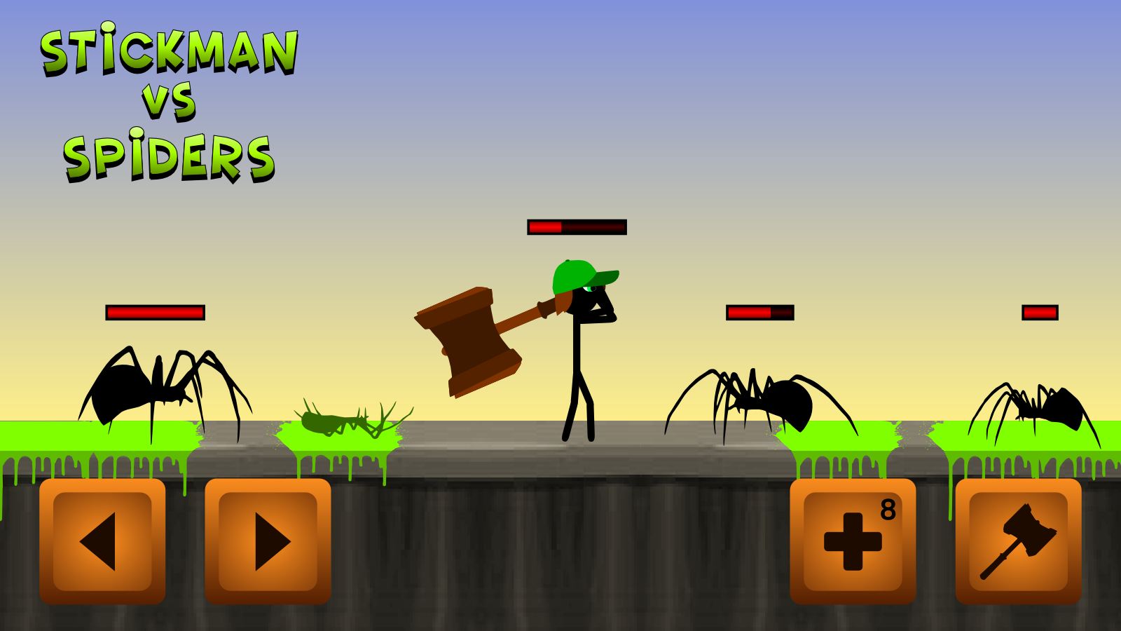 stickman vs spiders