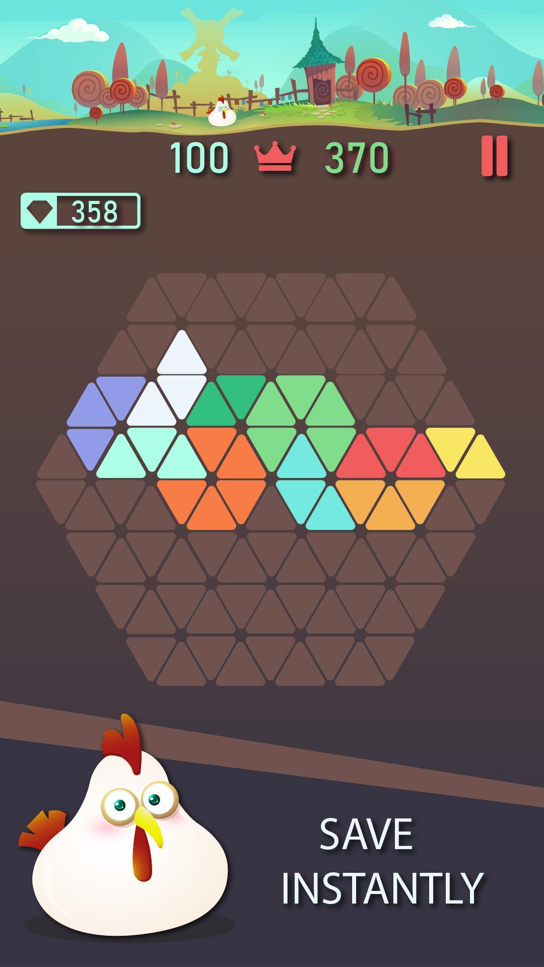 trigon gameplay is simple - on a hexagon board, drop triangle