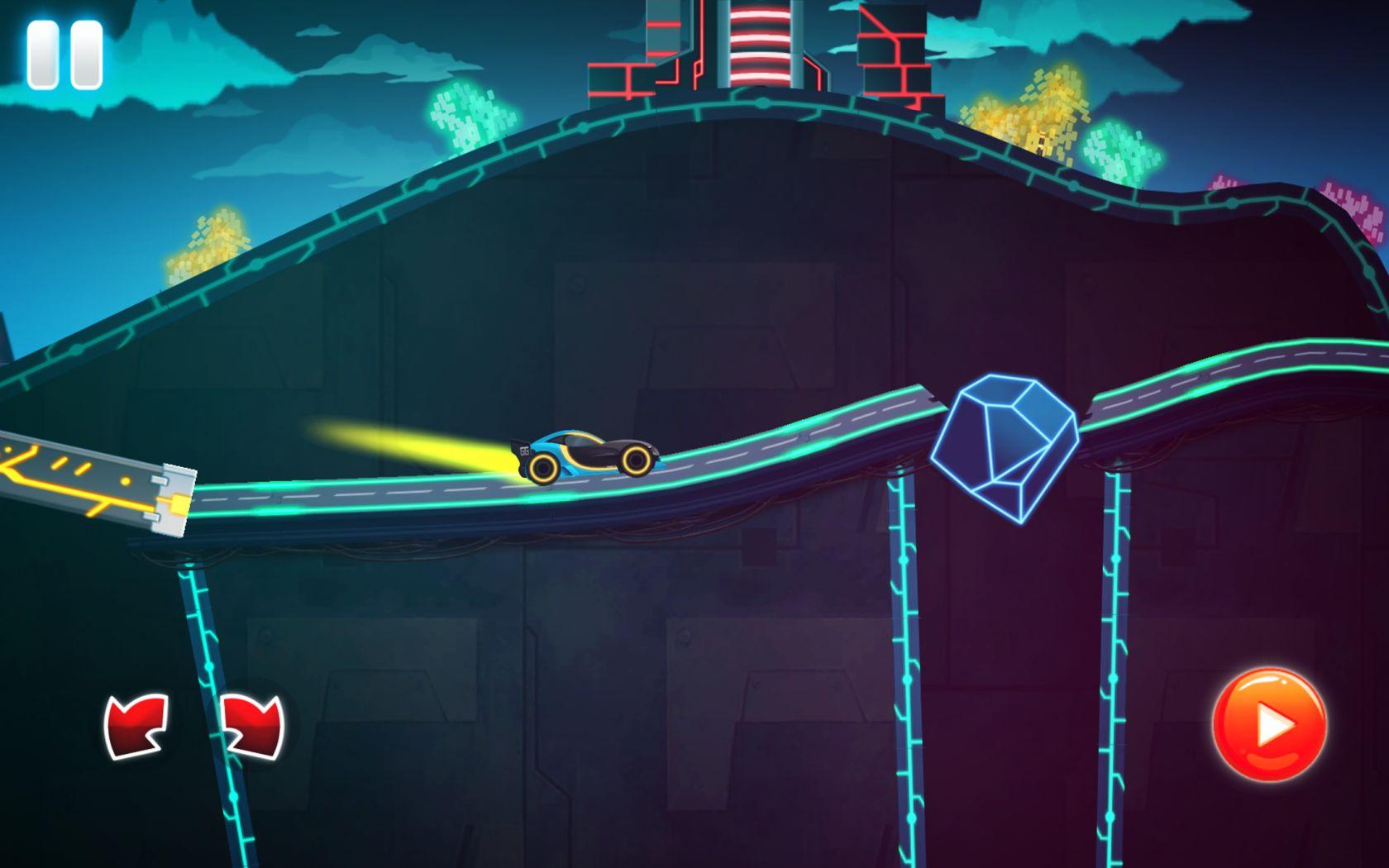 car games: neon rider drives sport cars