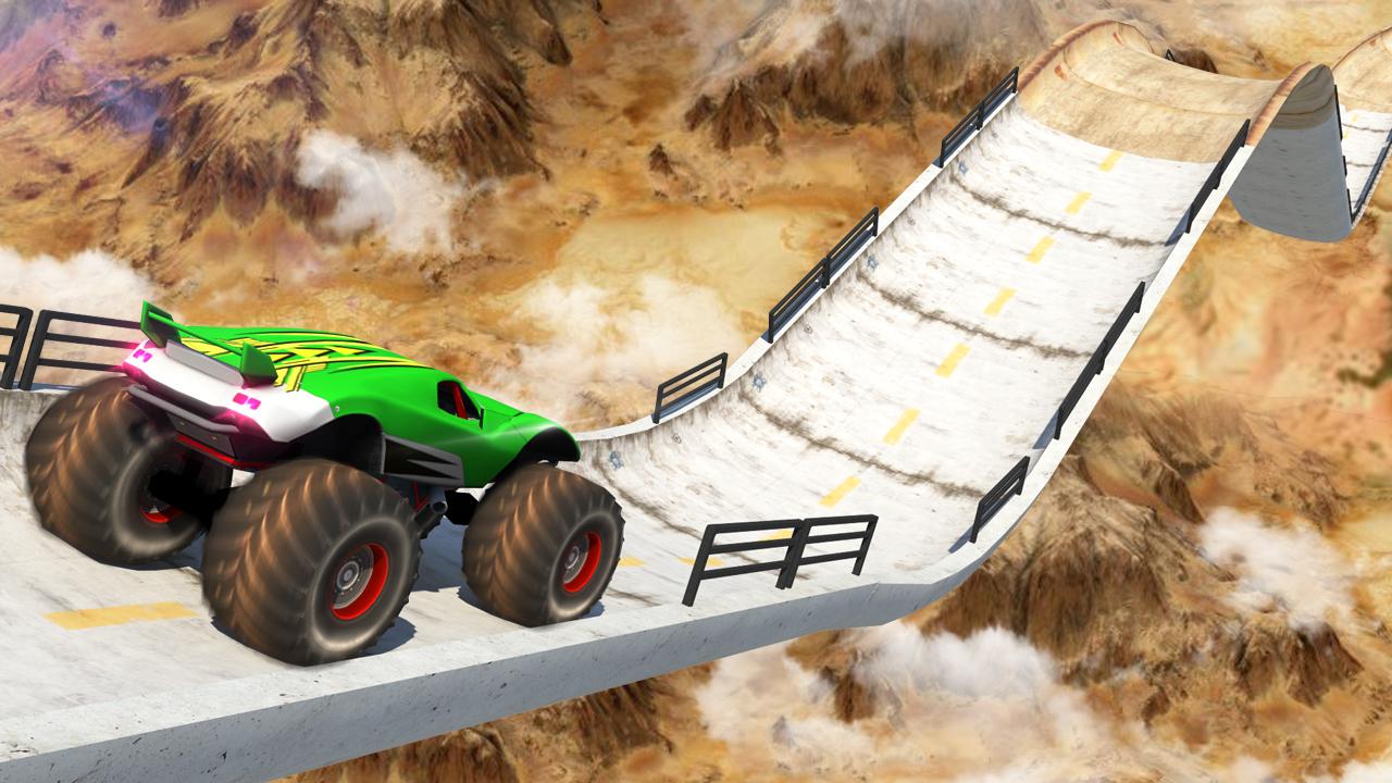 vertical ramp - monster truck extreme stunts