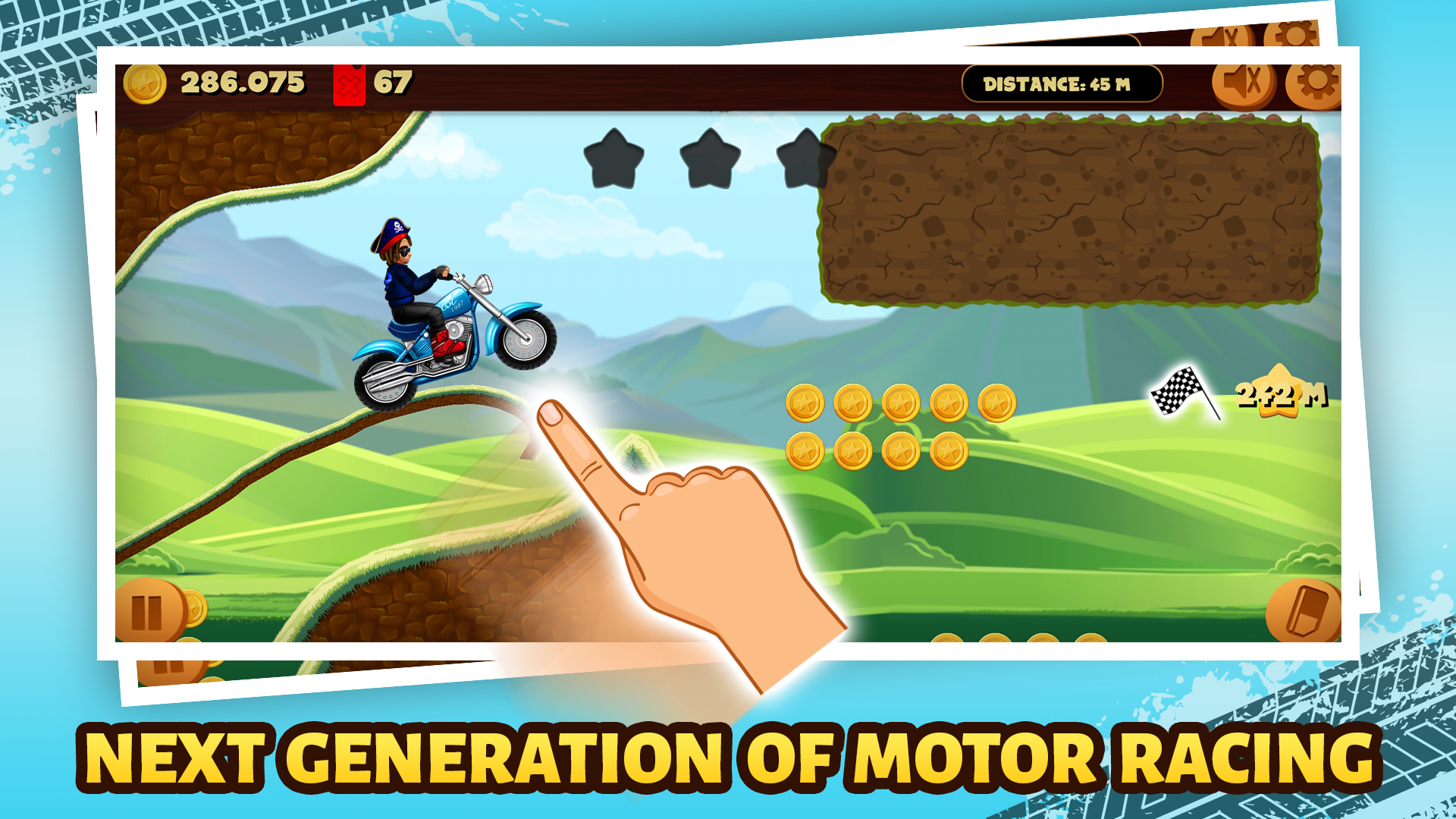 road draw: hill climb moto race