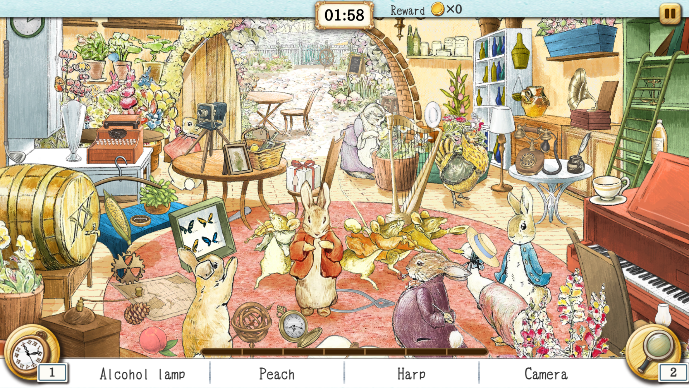 search for hidden objects in the world of peter rabbit