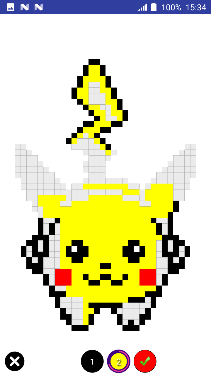 color by number pokemon pixel art