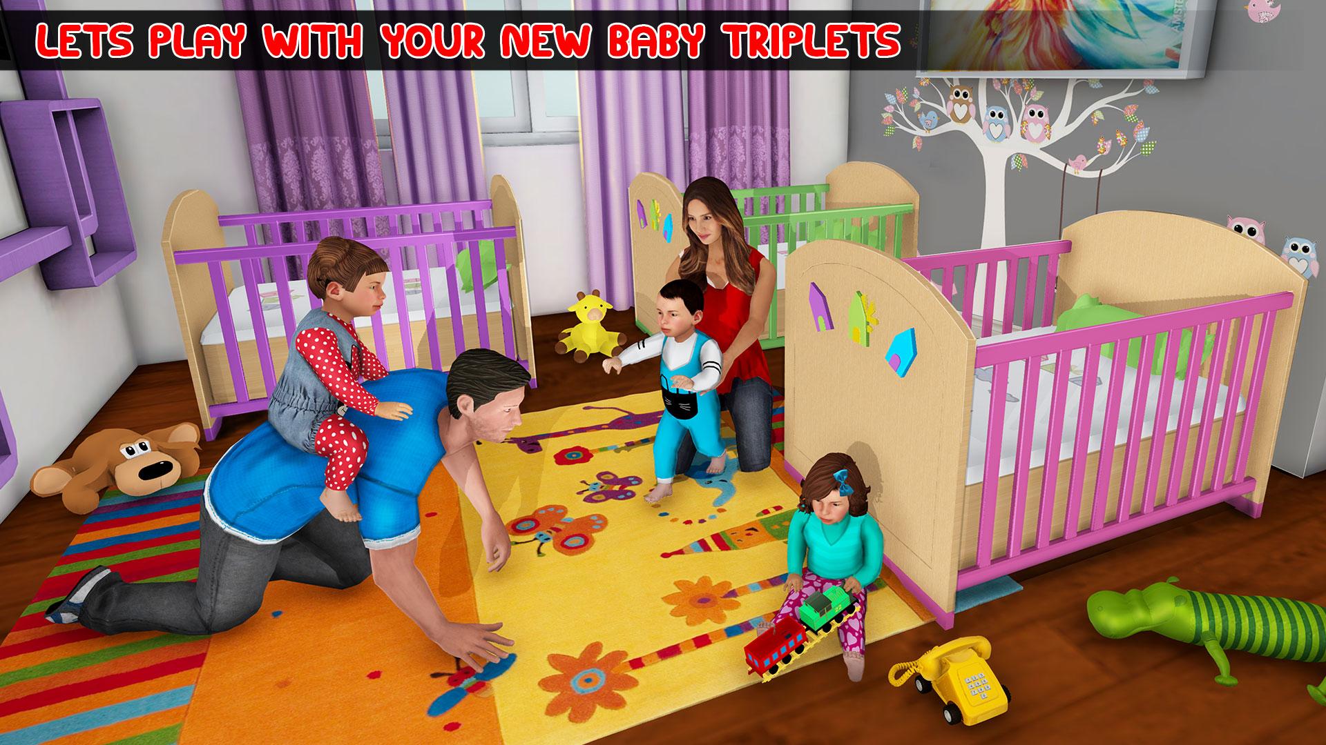 new mother baby triplets family simulator