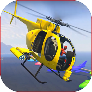 Superheroes Flying Helicopter Racing Superheroes Flying Helicopter Racing