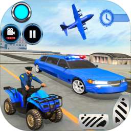 US Police limousine Car Quad Bike Transporter Game US Police limousine Car Quad Bike Transporter Game