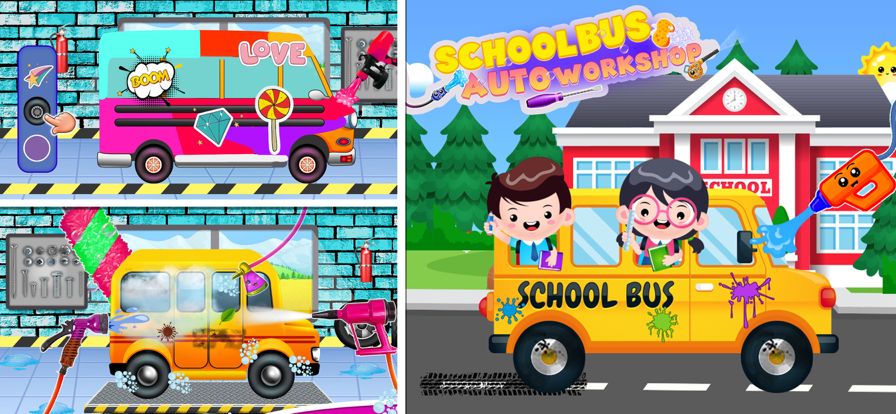 School Bus Auto Workshop Game游戏截图