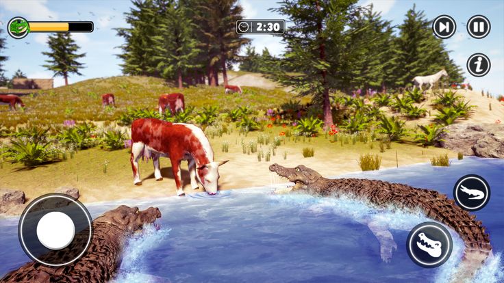 饥饿的鳄鱼野生动物袭击 生存游戏游戏截图