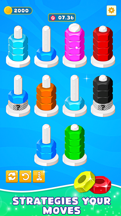 Nuts Color Bolts: Sorting Game游戏截图