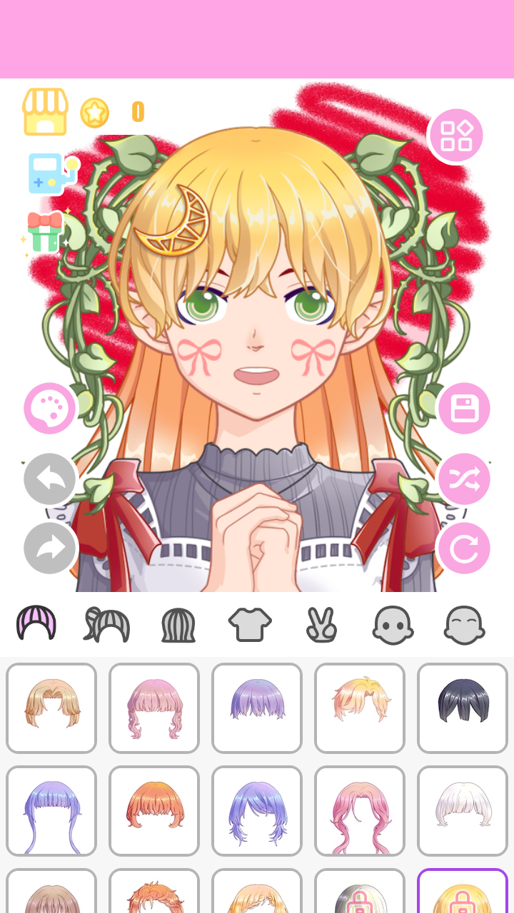 可爱的动漫女孩换装游戏截图