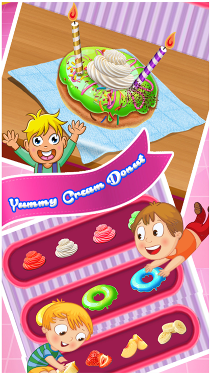 甜甜圈制作食谱游戏截图