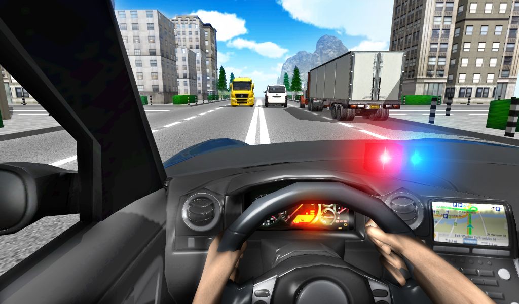 Screenshot of Police Driving In Car