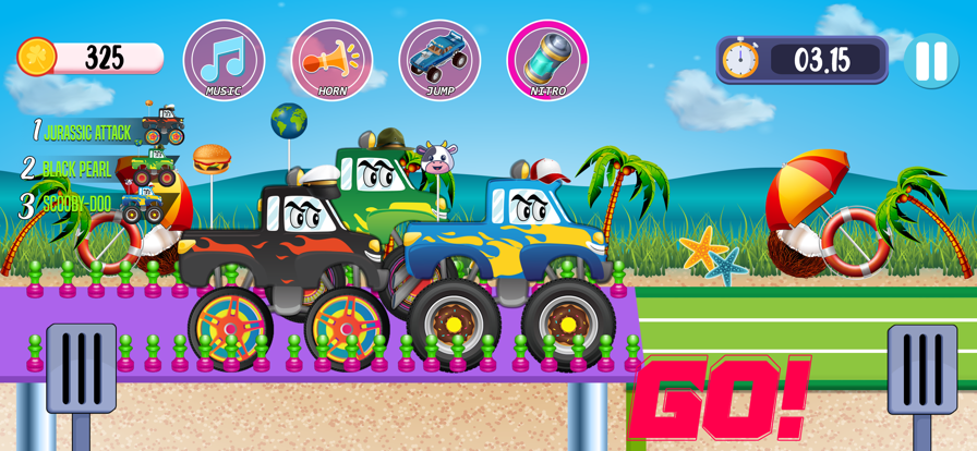 Monster Trucks Stunt Race Game游戏截图