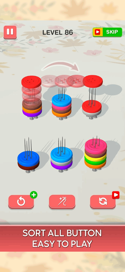 Buttons Color Sort 3D-Fun Sort游戏截图