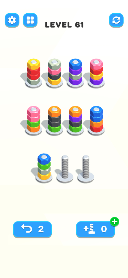 Nuts & Bolts, Color Screw Sort游戏截图