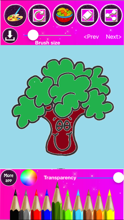 Fruit & Vegetables Coloring游戏截图