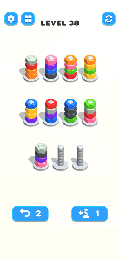 Nuts & Bolts, Color Screw Sort游戏截图