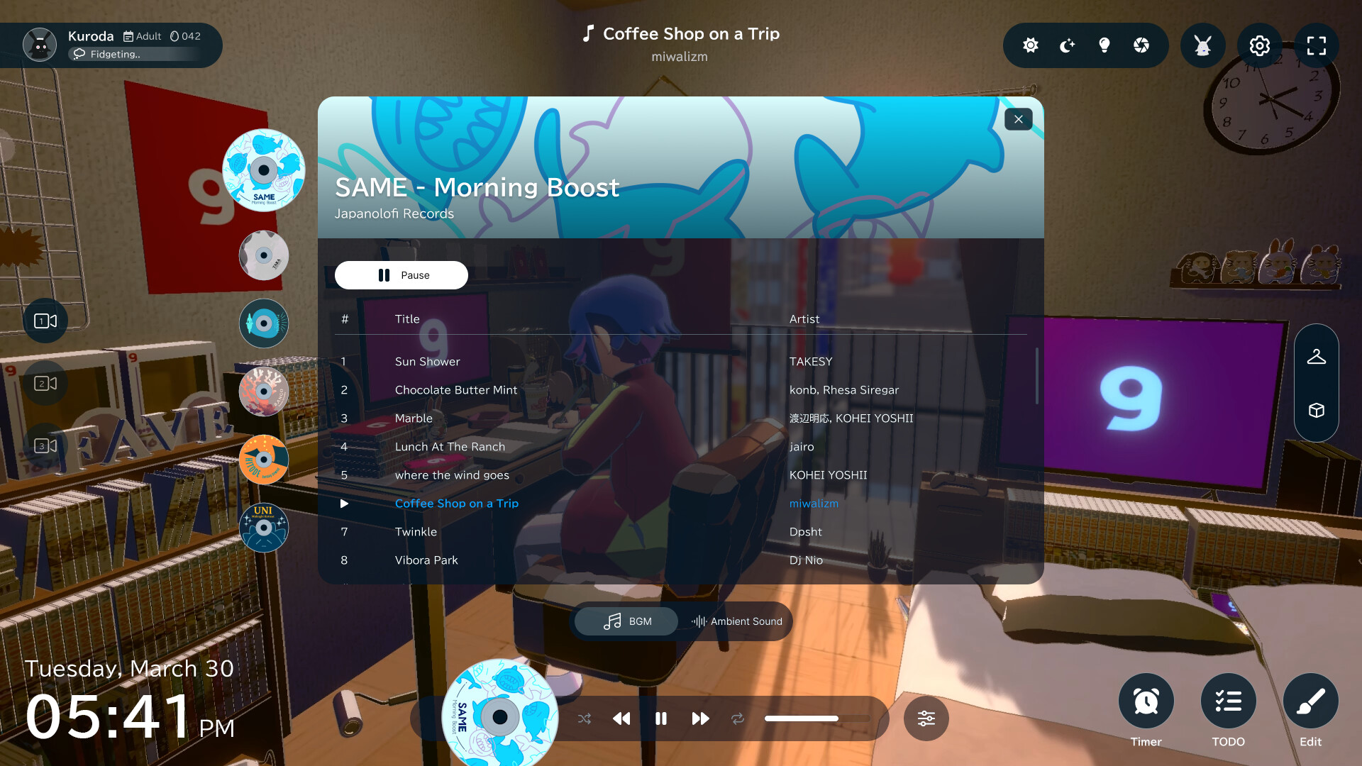 gogh: 虚拟形象与专注游戏截图