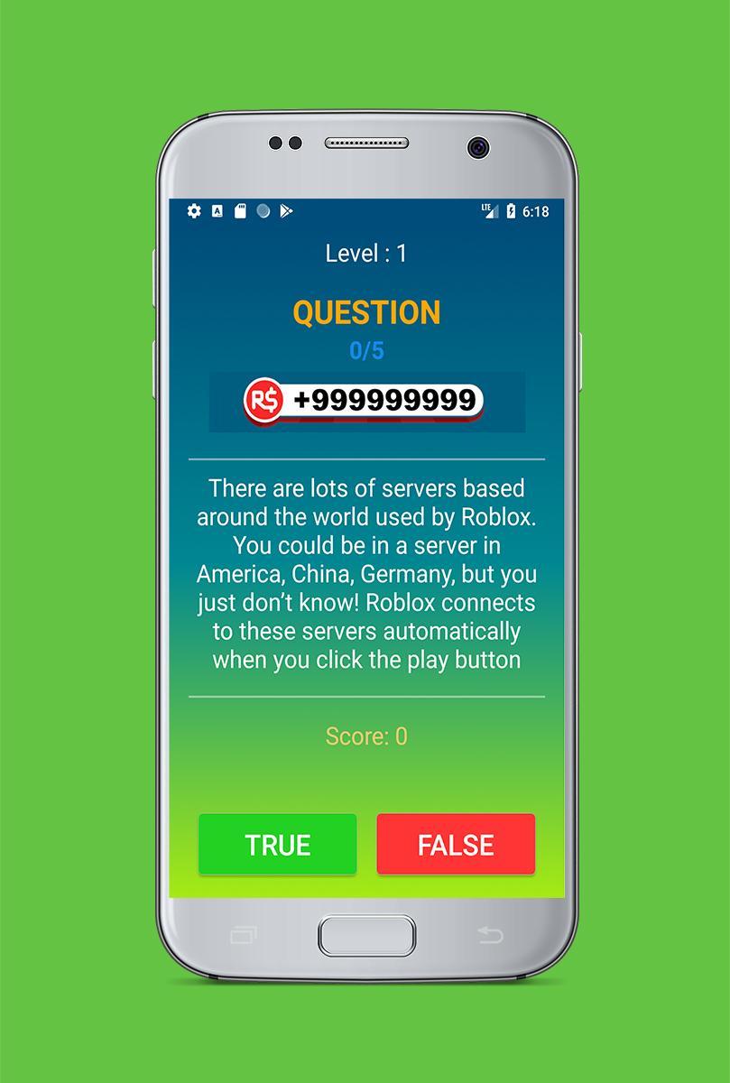 Free Robux Quiz Quizzes For Robux 2k19 Android Download Taptap