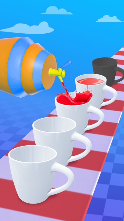 充满 超 杯子 咖啡 3d DIY游戏截图