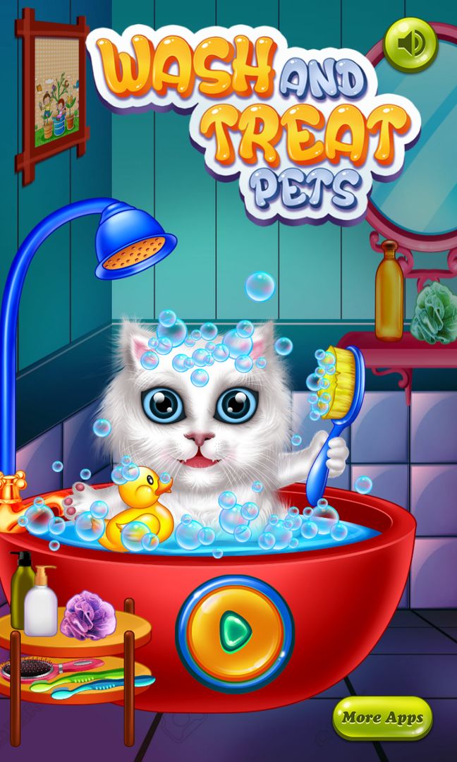 Screenshot of Wash and Treat Pets  Kids Game
