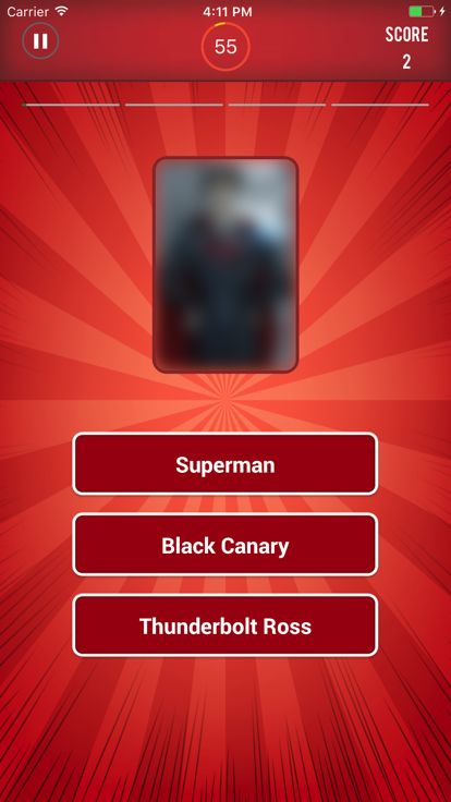 漫画超级英雄恶棍测验游戏截图