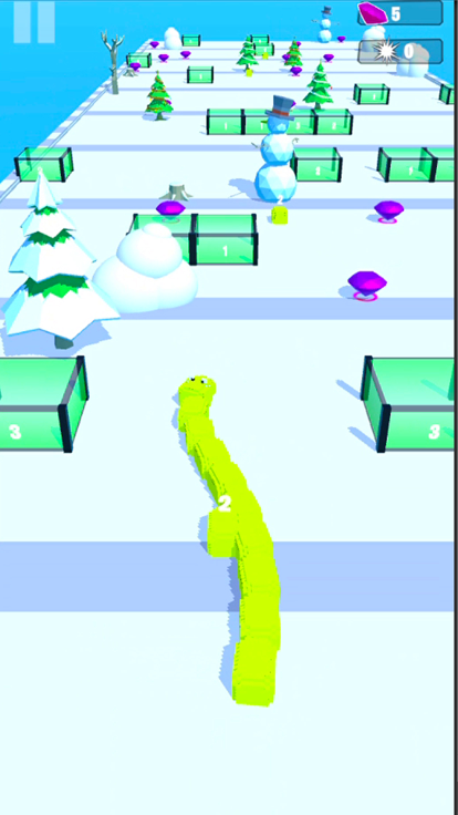 Snake Train vs Blocks Run游戏截图