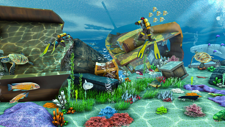 水肺潜水员水下救援游戏截图