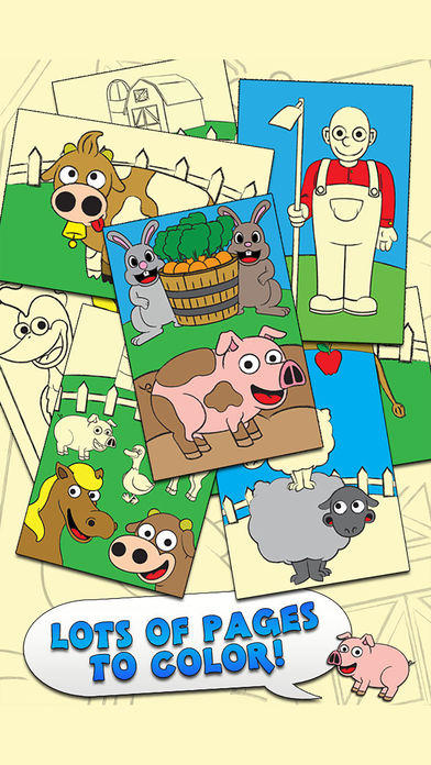 着色农场动物着色书儿童游戏游戏截图