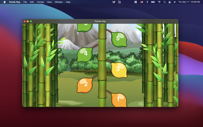 熊猫要午休:移动木块,让熊猫平稳落到床上!游戏截图