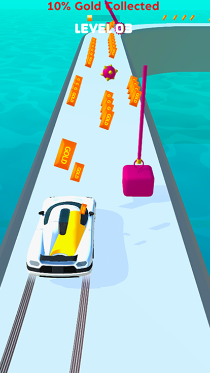 Golden Car Run 3D游戏截图