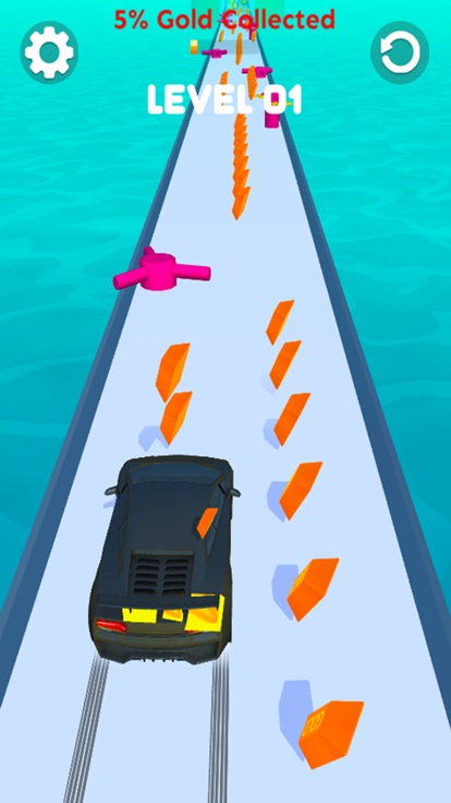Golden Car Run 3D游戏截图