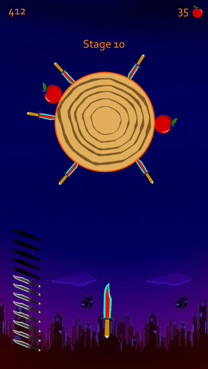 翻转刀击中目标板游戏截图