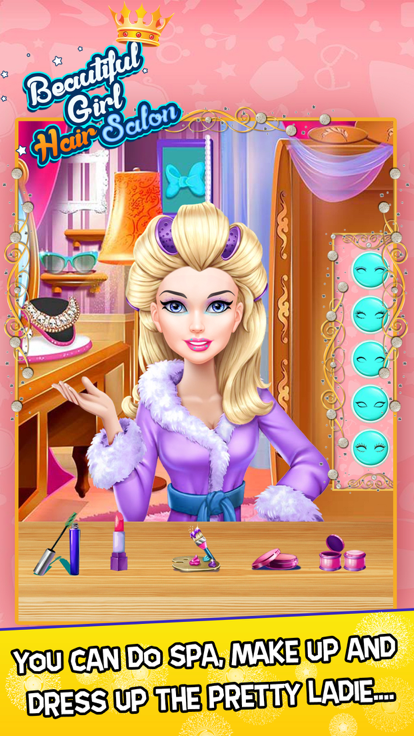 Beautiful Girl Hair Salon with Dress Up kids Game游戏截图