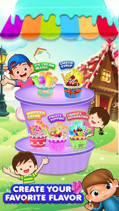 DIY冰淇淋卷制作游戏截图