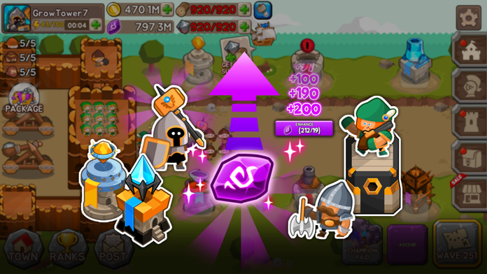 成长之塔：城堡防御TD游戏截图