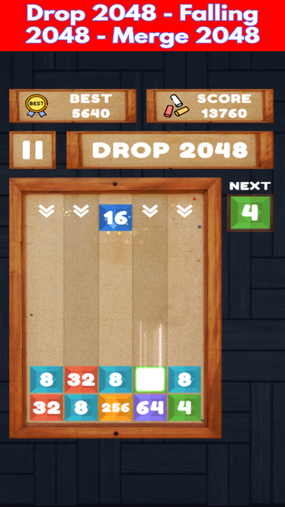 Drop 2048 - 合并块拼图游戏截图