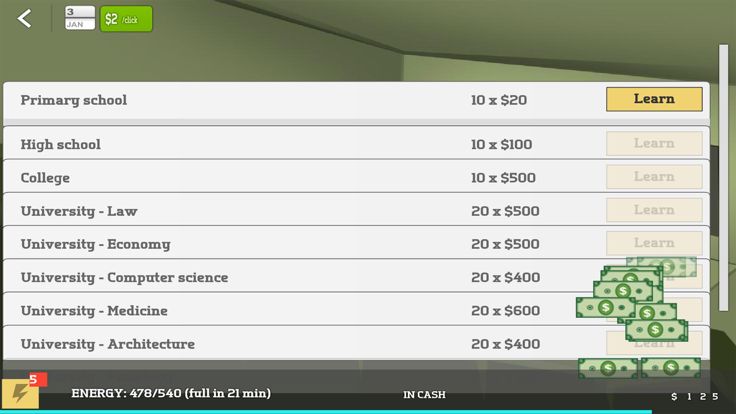 疯狂赚钱-银行理财 股市 炒股 学习进修 工作游戏截图