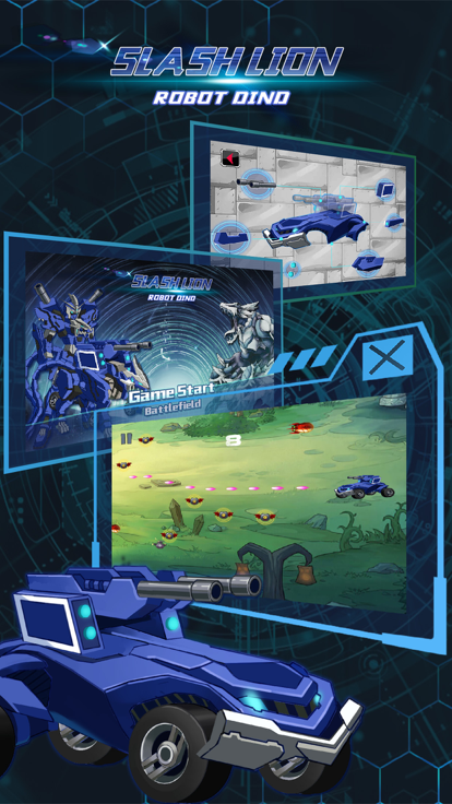 爆裂飞车之百变雄狮: 机械兽拼图组装与战斗射击 4399小游戏游戏截图