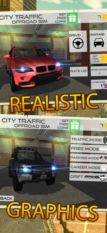 交通街道漂移和停车越野车辆驾驶模拟器游戏截图