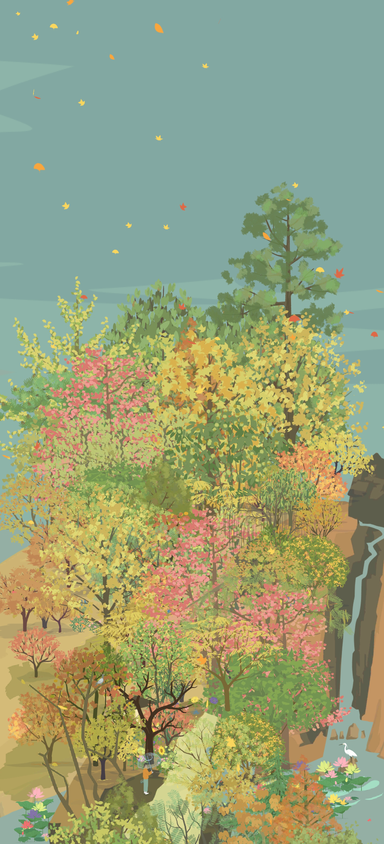 秋天，落叶纷飞~