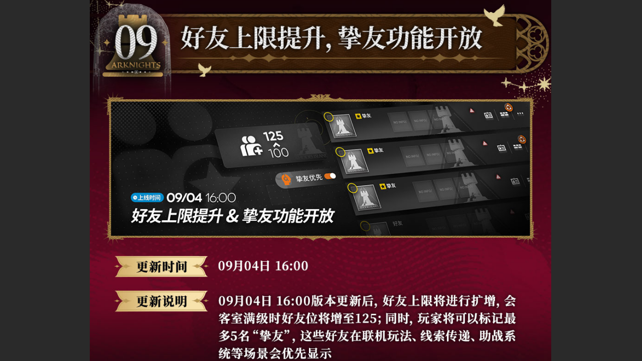 好友上限提升，挚友功能开放