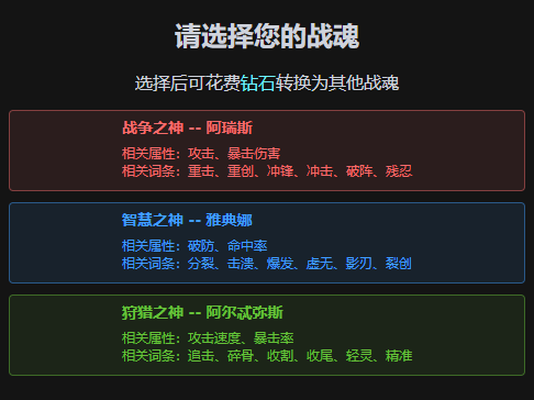 选择战魂，即刻觉醒
