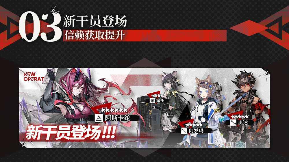 新干员登场，信赖获取提升