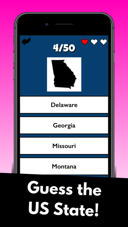 Guess the 50 US States Quiz游戏截图