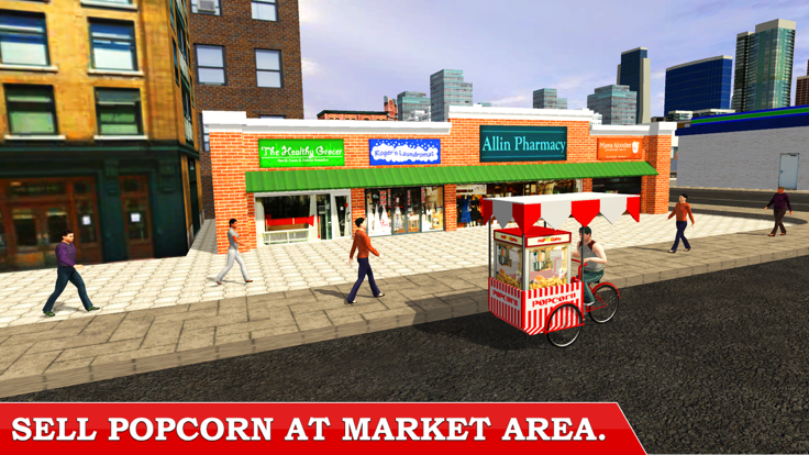 爆米花小贩3D模拟 - 城市送货员游戏截图