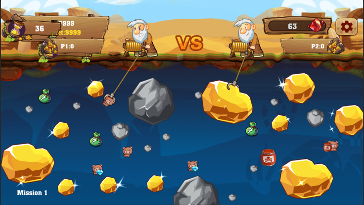 黄金矿工-经典大富翁天天赚钱升级版(单人+双人+对战+存档)游戏截图