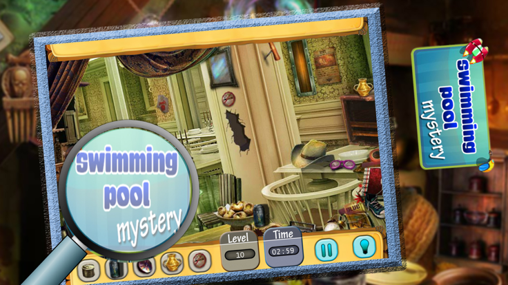 Swimming Pool Mystery Search Hidden Objects Game游戏截图