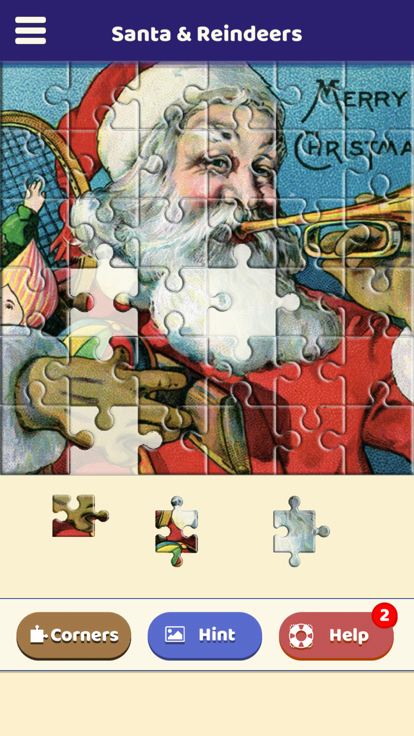 Santa and the Reindeers Puzzle游戏截图